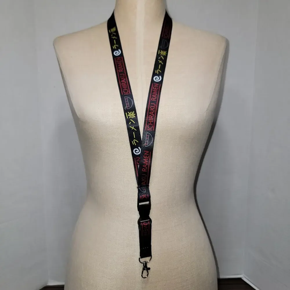 Chiraku Ramen / Ramen Raku Black Lanyard w/ Detachable Clip